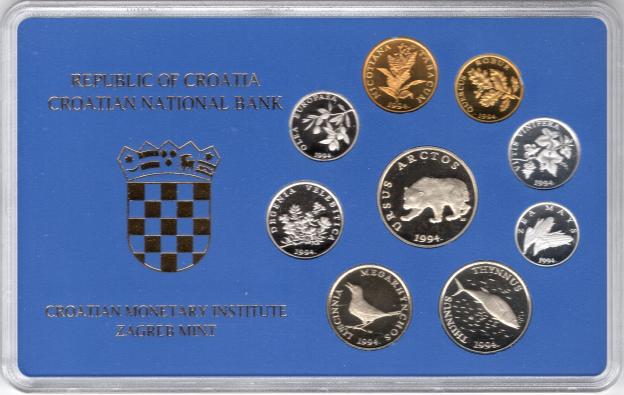 Kursmünzensatz Stempelglanz - Kroatien 1994