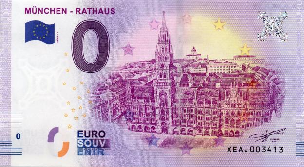 Billet Euro Souvenir 2018 - München - Rathaus
