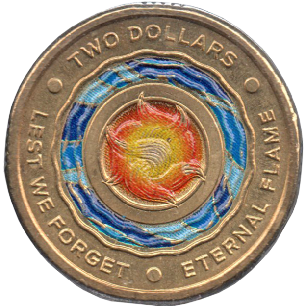 2 Dollar Cent Australie 2018 - Lets We Forget, Eternal Flame