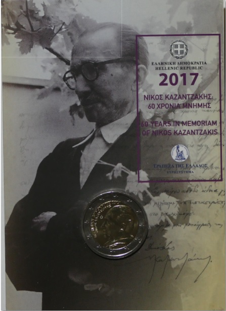 2 Euro Gedenkmünzen Griechenland 2017 ST - Nikos Kazantzakis