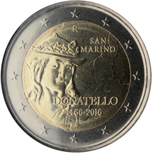 2 Euro Gedenkmünze San Marino 2016 - Donatello