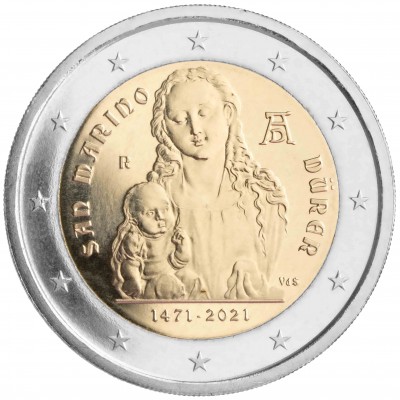 2 Euro Gedenkmünze San Marino 2021 - Albrecht Dürer