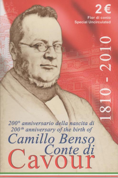 2 Euro Gedenkmünze Italien 2010 ST - Grafen von Cavour