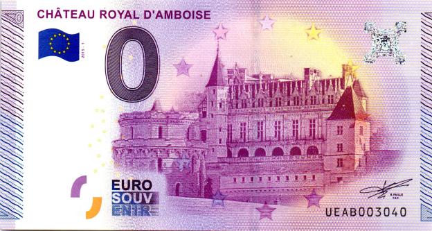 0 Euro Souvenirschein 2015 Frankreich UEAB - Château Royal d'Amboise