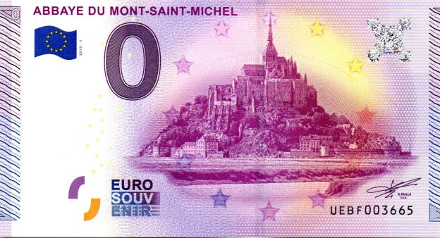 0 Euro Souvenirschein 2015 Frankreich UEBF - Abbaye du Mont-Saint-Michel