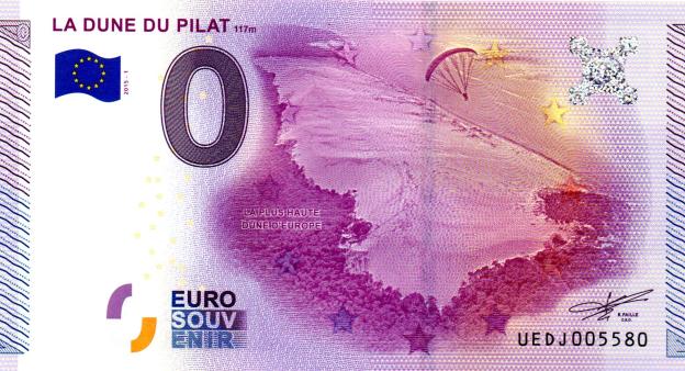 0 Euro Souvenirschein 2015 Frankreich UEDJ - La Dune du Pilat