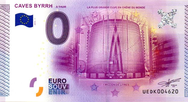 0 Euro Souvenirschein 2015 Frankreich UEDK - Caves Byrrh