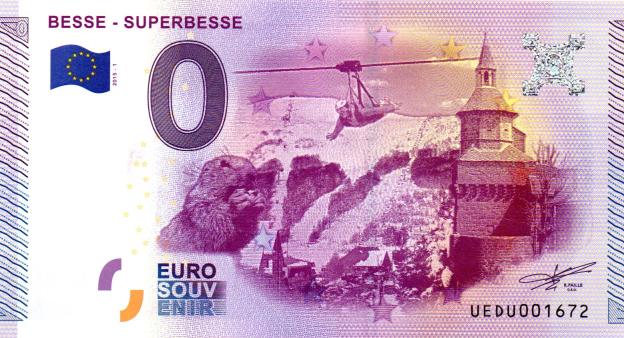 0 Euro Souvenirschein 2015 Frankreich UEDU - Besse - Superbesse