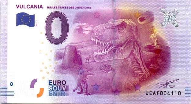 0 Euro Souvenirschein 2016 Frankreich UEAF - Vulcania