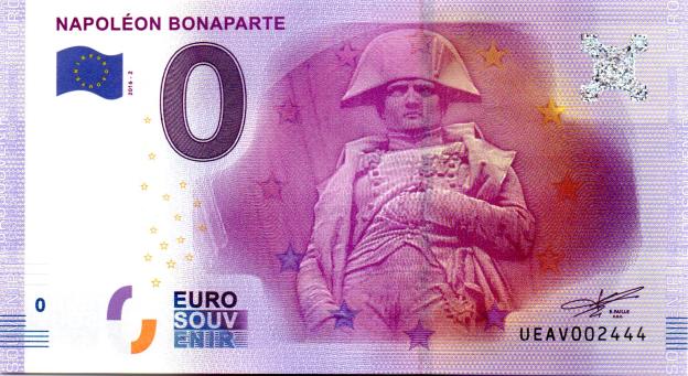 0 Euro Souvenirschein 2016 Frankreich UEAV - Napoléon Bonaparte