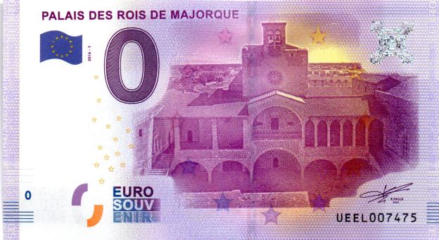 0 Euro Souvenirschein 2016 Frankreich UEEL - Palais des Rois de Majorque