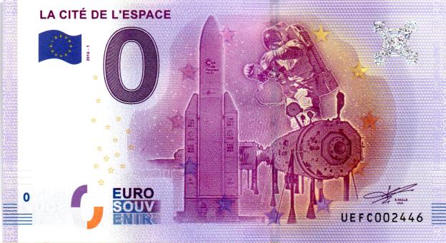 0 Euro Souvenirschein 2016 Frankreich UEFC - La Cité de l'Espace