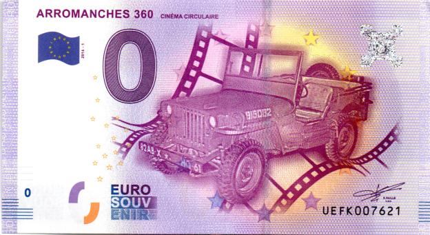 0 Euro Souvenirschein 2016 Frankreich UEFK - Arromanches 360