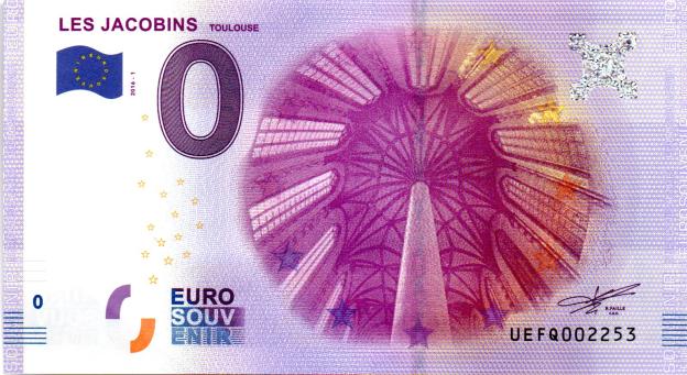 0 Euro Souvenirschein 2016 Frankreich UEFQ - Les Jacobins
