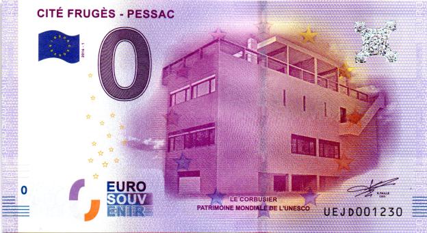 0 Euro Souvenirschein 2016 Frankreich UEJD - Cité Frugès, Pessac