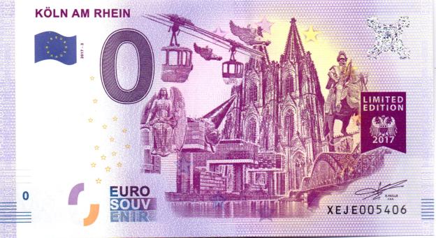 0 Euro Souvenirschein 2017 Deutschland XEJE-3 - Köln Am Rhein