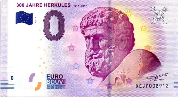 0 Euro Souvenirschein 2017 Deutschland XEJF-2 - 300 Jahre Herkules 1717 - 2017