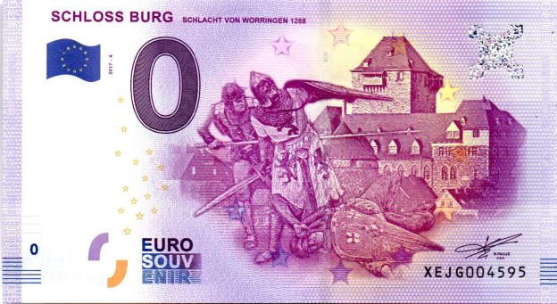 0 Euro Souvenirschein 2017 Deutschland XEJG-4 - Schloss Burg