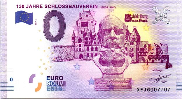 0 Euro Souvenirschein 2017 Deutschland XEJG-6 - 130 Jahre Schlossbauverein