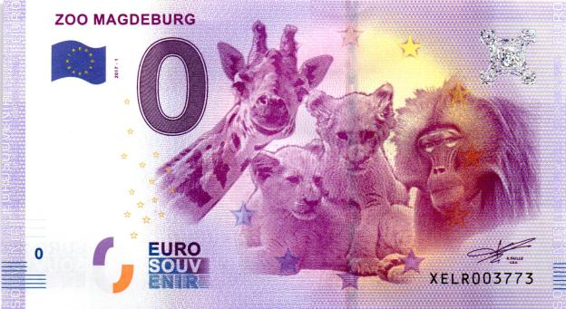 0 Euro Souvenirschein 2017 Deutschland XELR - Zoo Magdeburg