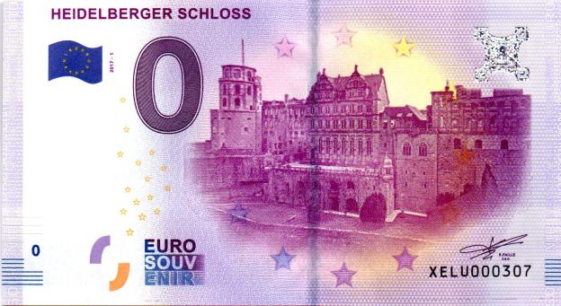 0 Euro Souvenirschein 2017 Deutschland XELU - Heidelberger Schloss
