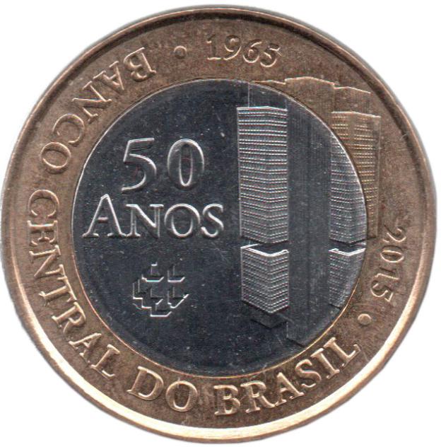 1 Real Gedenkmünze von Brasilien 2015 - Brasilianischen Zentralbank