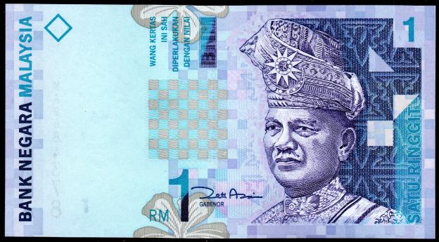Banknoten  Malaysia $ 1 Rm, Ringgit,1998, P-39,  UNC