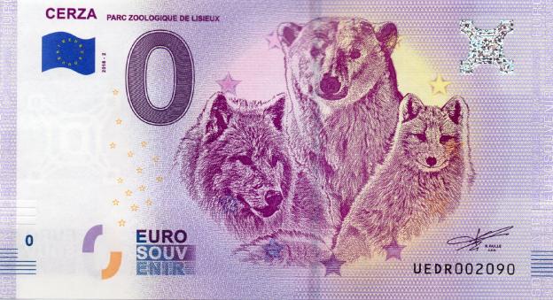 Euro Souvenir-Note 2018 - Cerza, Parc Zoologique de Lisieux