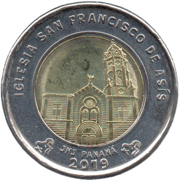 1 Balboa Gedenkmünze von Panama 2019 - Kirche San Francisco de Asis