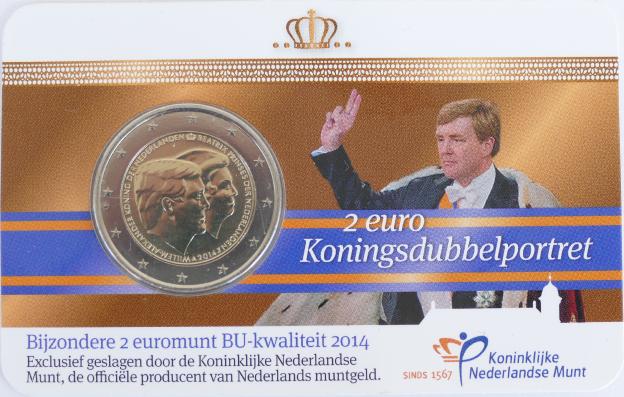 2 Euro Gedenkmünzen Niederlande 2014 ST - Doppelporträt