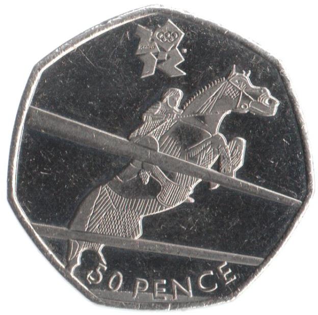 50 Pence Gedenkmünze Vereinigtes Königreich 2011 - Reiten