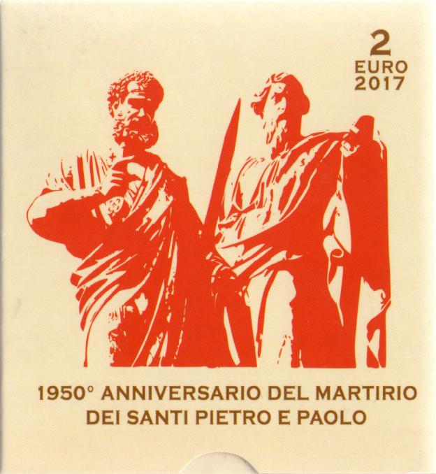 2 Euro Gedenkmünze Vatikanstadt 2017 PP - Heiligen Petrus & Paulus