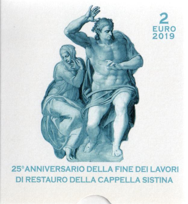 2 Euro Gedenkmünze Vatikanstadt 2019 PP - Restaurierung Sixtinische Kapelle