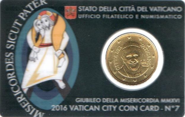 50 Cent Euro Vatikanstadt 2016 Coin Card