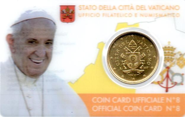 50 Cent Euro Vatikanstadt 2017 Coin Card