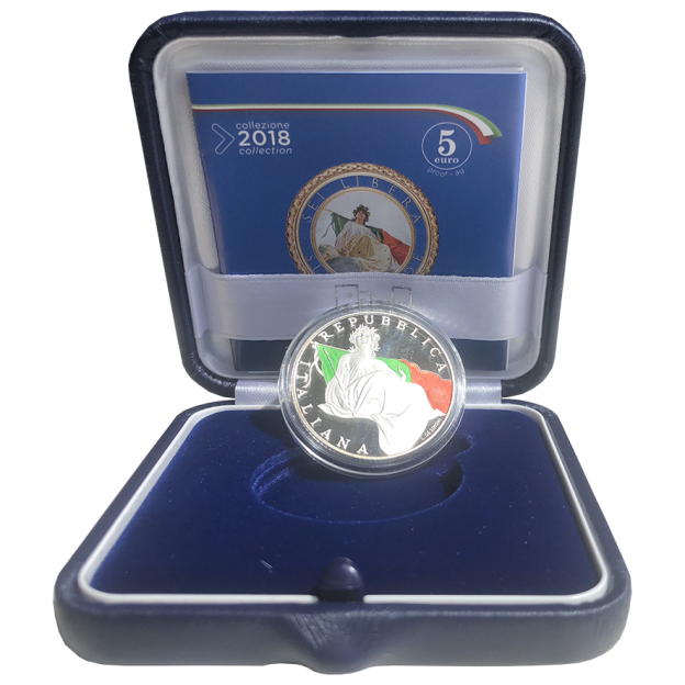 5 Euro Malta 2018 Silber PP - 70. Italienischen Verfassung