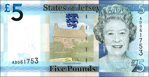 Banknote von Jersey 5 Pfund 2010