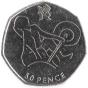 50 Pence Gedenkmünze Vereinigtes Königreich 2011 - Gewichtheben