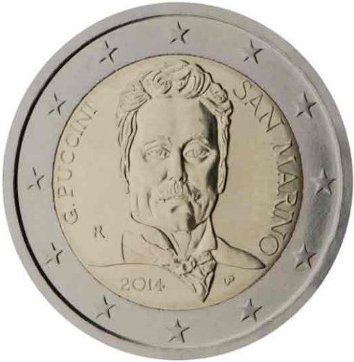2 Euro Commemorative of San Marino 2014 - Giacomo Puccini