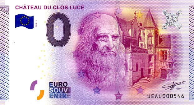 0 Euro Souvenir Note 2015 France UEAU - Château du Clos Lucé