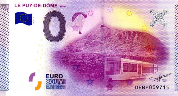 0 Euro Souvenir Note 2015 France UEBP - Le Puy-de-Dôme