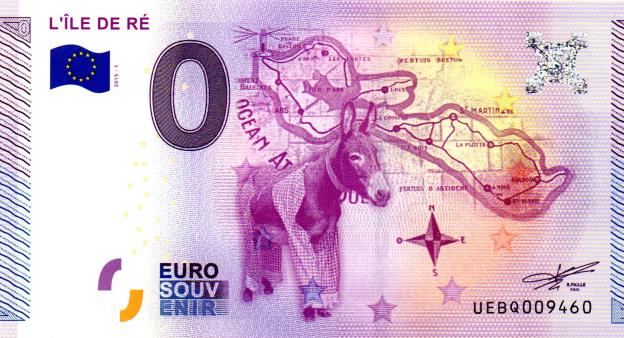 0 Euro Souvenir Note 2015 France UEBQ - L'Île de Ré