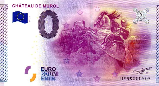 0 Euro Souvenir Note 2015 France UEBS - Château de Murol