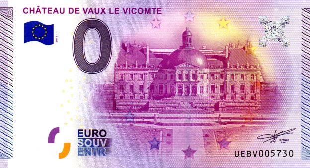 0 Euro Souvenir Note 2015 France UEBV - Château de Vaux le Vicomte