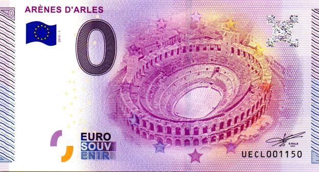0 Euro Souvenir Note 2015 France UECL - Arènes d'Arles
