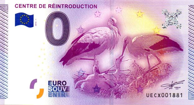 0 Euro Souvenir Note 2015 France UECX - Centre de Réintroduction