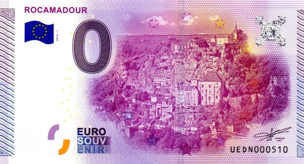 0 Euro Souvenir Note 2015 France UEDN - Rocamadour