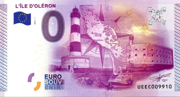 0 Euro Souvenir Note 2015 France UEEC - L'Île d'Oléron