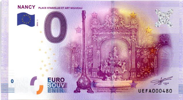 0 Euro Souvenir Note 2016 France UEFA - Nancy