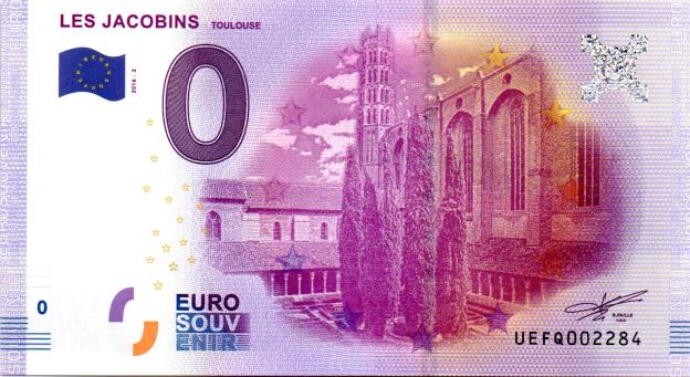 0 Euro Souvenir Note 2016 France UEFQ-2 - Les Jacobins